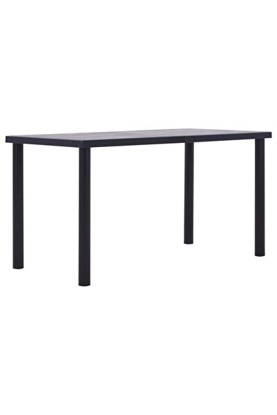 vidaxl Masă de bucătărie, negru & gri beton, 140 x 70 x 75 cm, MDF