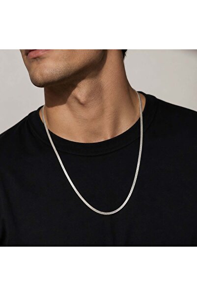 Bk Gift Italian Hammered Steel Men's Necklace - Non-Tarnishing Men's Steel Ne...