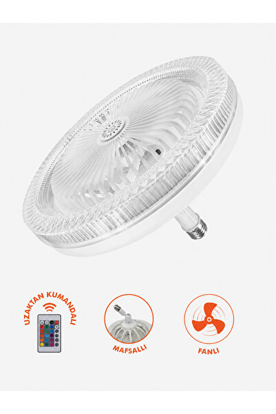 ENFE Pervaneli LED Lamba Vantilatör Kumandalı RGB Ampul 30W E27 Duy 3 Renk Iş...