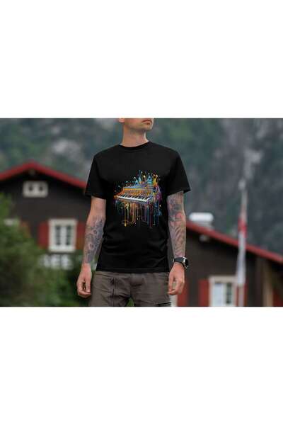 iLovePrints Colorful Abstract Piano Art Tshirt