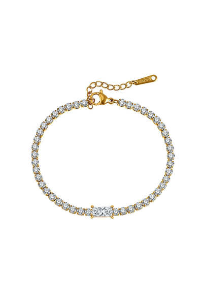 YVA Jewelry Brățară tenis Kythera din oțel inoxidabil placat cu aur, rezisten...