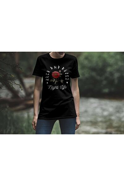 iLovePrints Rock and Rose Night Life Tshirt
