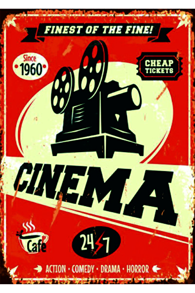 Lucena Decor de perete din lemn MDF cu design retro cinematografic, placă dec...