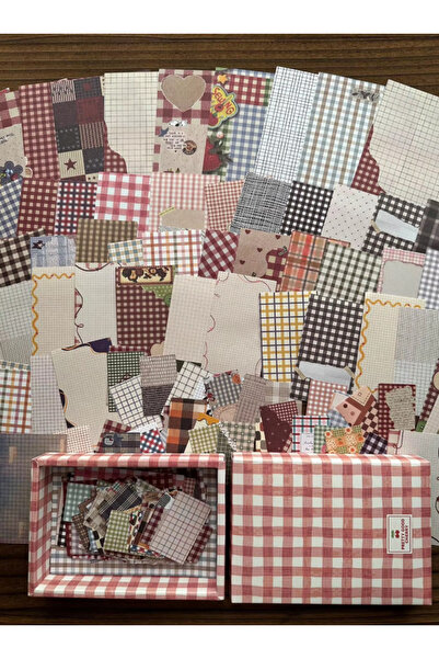 SF SCRAPBOOK KIRTASİYE مجموعة ورق سكراب بوك منقوشة عتيقة الطراز 200 قطعة |   ...