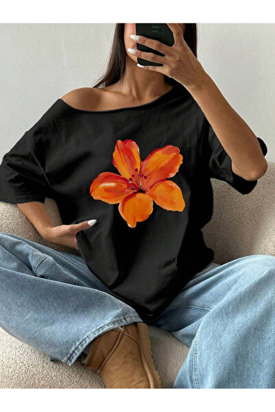 OVER HEAD Tricou de damă cu imprimeu floral, cu decolteu bărcuță, fără umeri,...