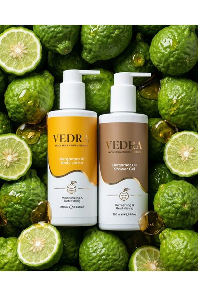 VEDRA SKINCARE & AROMATHERAPY Revitalizing Ritual with Bergamot Oil & Moisturizing Shower Gel & Body Lotion Dual Care Set 2X250 ml