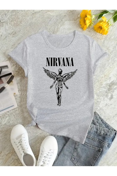 JENOLAN Ženska majica Nirvana sa printom, široka i opuštena (1014)