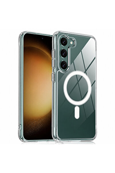 Lacoz غطاء هاتف شفاف فاخر متوافق مع MagSafe لسامسونج جالاكسي S23 بلس، غلاف وا...