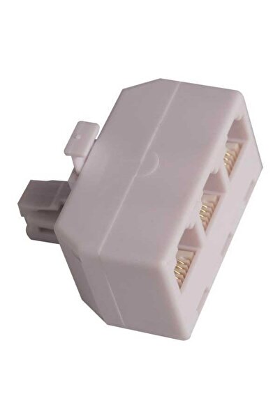 EUROLAMP Αντάπτορας Τηλεφώνου 6P4C RJ11, αρσενικό σε 3 θηλυκά, Λευκός