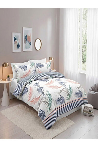 CAQQA Botanica 4-Piece Premium Double Duvet Cover Set with Pillowcases |   Elasticized Sheet