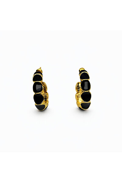 PerleJewelry أقراط نوير بلاك جولد
