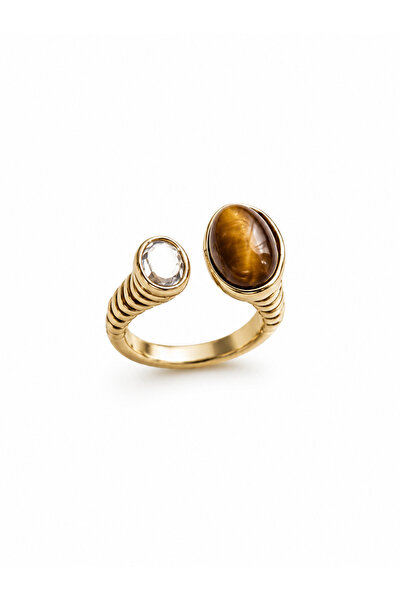 Venus Design Steel Coffee Stone Ring