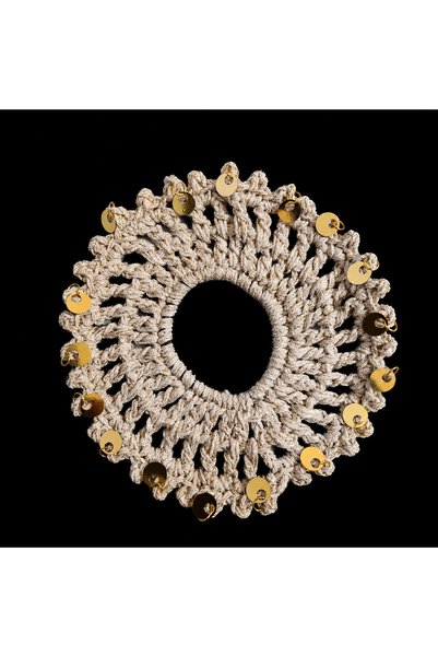 Emsay Store Aura Luxury Gold Sequin Bohemian Bun Hairpin - Hand Knitted Hair Accessory - Scrunchie Elastic Hairpin