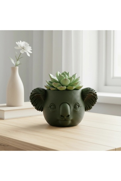 OEM Mini Ghiveci Decorativ Koala pentru Suculente și Plante Mici - Olive gree...