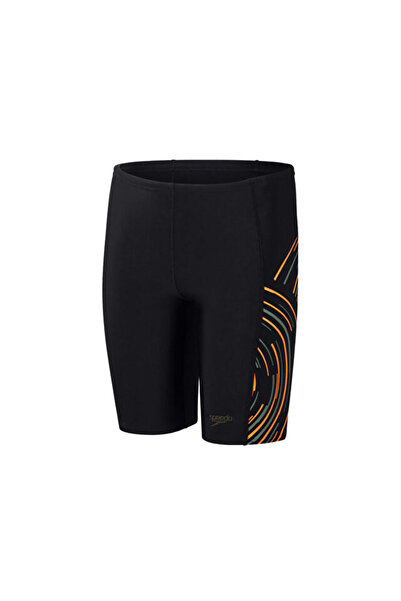 SPEEDO Plmt Prnt Jam Jm ملابس سباحة للأولاد أسود/أخضر 8-00317017375 أسود