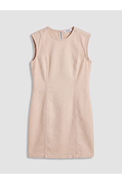LC Waikiki Nevavm Oval Collar Mini Jean Dress with a Difference
