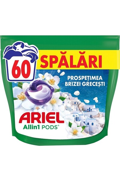 Ariel Capsule de detergent de rufe All in One PODS, Briză proaspătă de insulă...