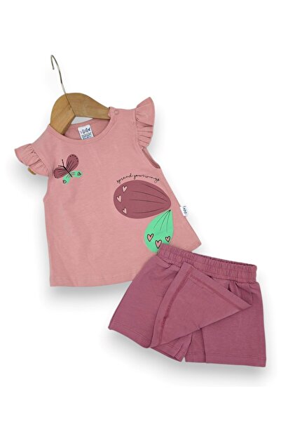 voyyo kids baby Baby Girl Summer Shorts Skirt Printed 2-Piece Single Jersey S...