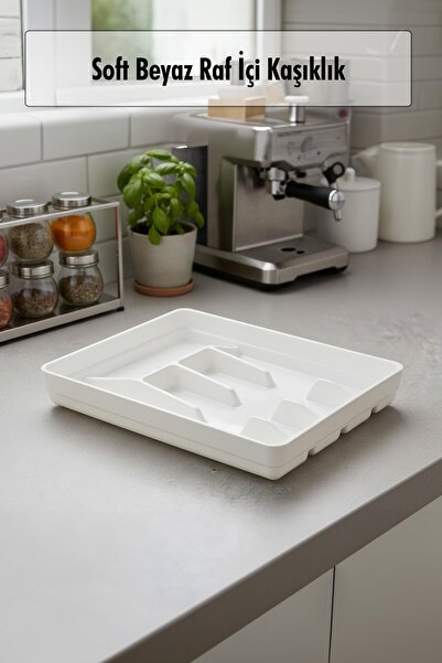 Twin Store White Acrylic Shelf Inside Spoon Holder 26.5×34.5×4.5 cm