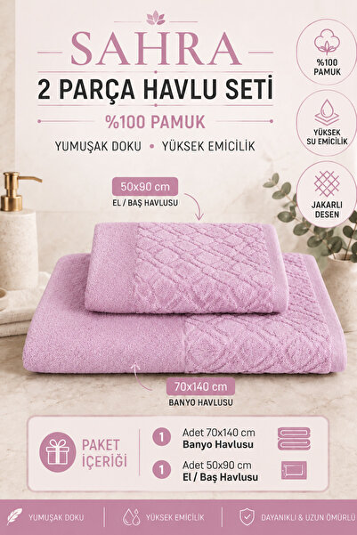Güvenal Sahra | 2'li Banyo Havlu Seti | Havlu | Banyo Havlusu I Hamam Seti I ...