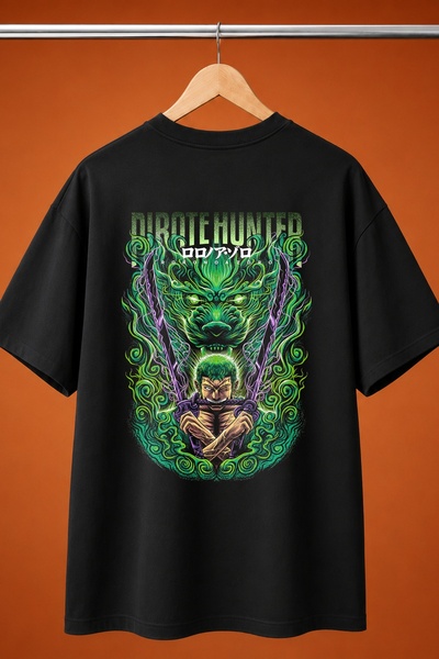 Pirate Hunter Zoro One Piece Baskili Oversize Tisort