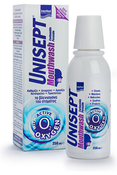 İNTERMED Unisept Στοματικό Διάλυμα με Ενεργό Οξυγόνο 250ml - Καθημερινή Στομα...