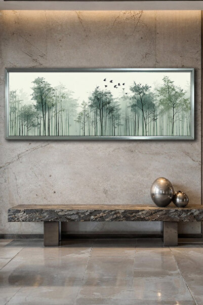 Meteor Galeri Meteor Gallery Art Zen Tarzı Sisli Bambu Ormanı ve Uçan Kuşlar ...