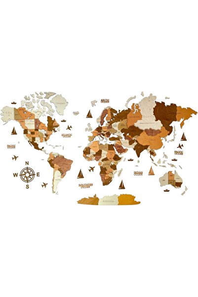 Generic Large 3D Wooden World Map Wall Art for Home or Office (Size M, 120 x ...