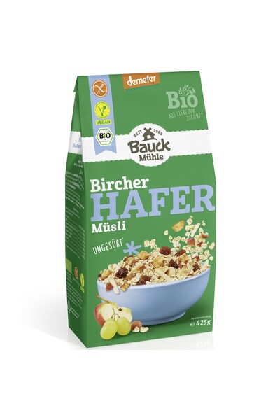 Bauckhof Musli Bircher fara gluten demeter,