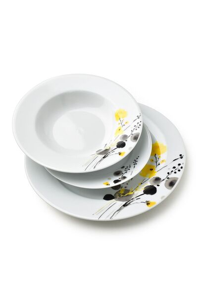 MONDEX Set de veselă din porțelan Affekdesign LEA Galben 21.8/19.2/27 cm Galb...