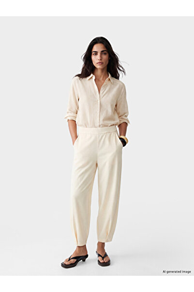 LC Waikiki Quality Pieces from Çelebi Store Women's Textured Pants with Waist...