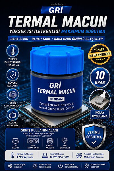 nelerbulurum Gray Thermal Paste 10g |   1.93 W/Mk High Thermal Conductivity |...