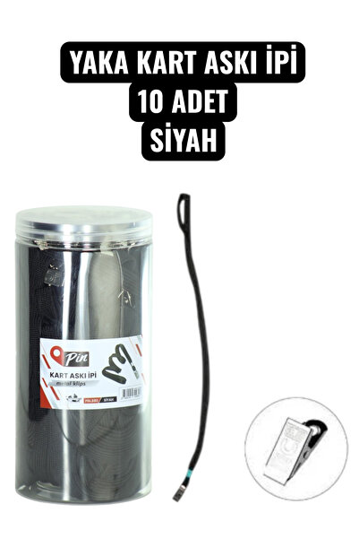 SEYFİKİRTASİYE Necklace Card Holder Strap 10 Pieces Black