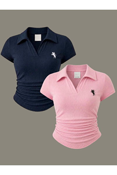 DREICH STREETWEAR ART 2 Li Polo Collar Embroidered Blouse