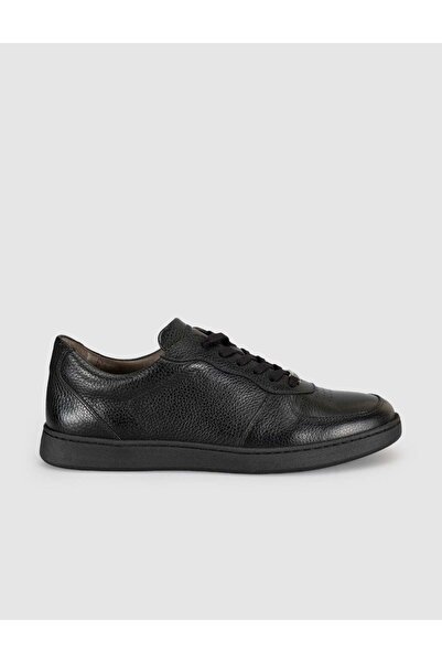 Cabani Black Genuine Leather Men's Sneaker Shoes