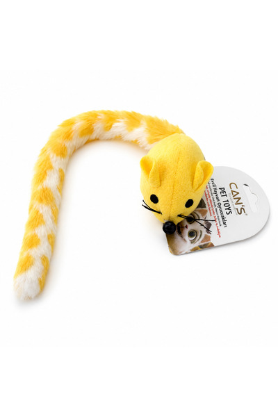 Cans Woody Squeaky Tail Plush Mouse Cat Toy