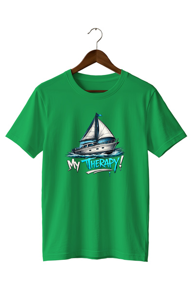 remonz Μπλουζάκι με στάμπα Sailing and Sea My Therapy Street Style 100% βαμβάκι