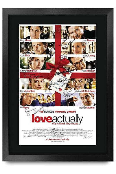 HWC Trading ملصق فيلم Love Actually مقاس A3 مع توقيعات هيو جرانت وكولين فيرت ...