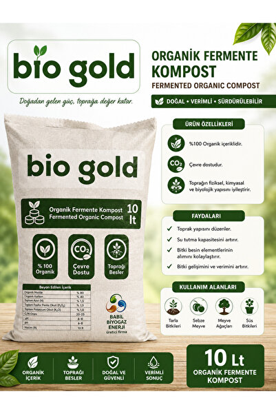 Bio Gold Organik Fermente Kompost 10 Lt Toprak Düzenleyici