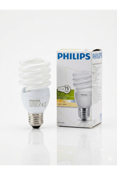 Philips Economy Twister 15W E27 Tasarruflu Ampul – Sıcak Sarı (2700K)