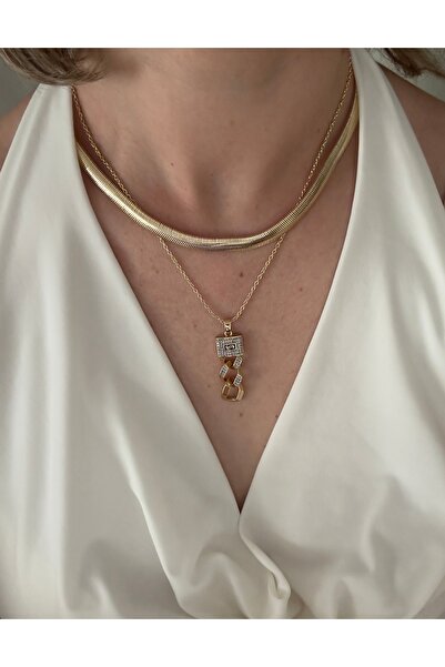 mibrillo Steel Thick Chain Jewelry Necklace and Zircon Stone Chain Necklace S...
