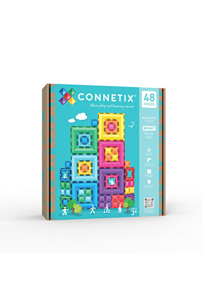Connetix مجموعة برايت بورتال باك من المكعبات المغناطيسية - 48 قطعة