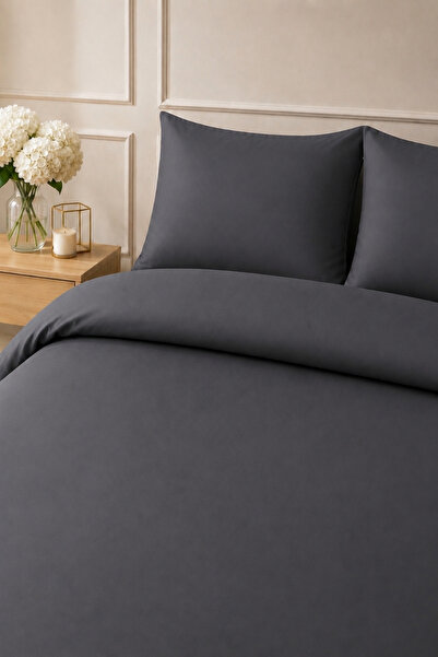 Anılsan Elif Satin Flat Double Set Buttoned Duvet Cover Quilt Cover 100% Cott...