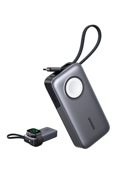 Ugreen 10.000 mAh 30W MagSafe Kablosuz Hızlı Şarj Powerbank, Watch Şarj Deste...