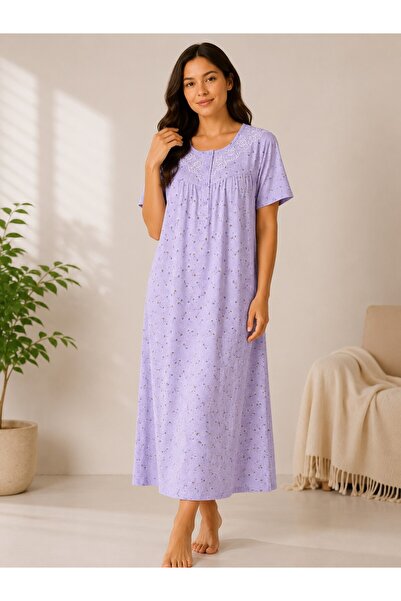 Alize Moda 100% Cotton Short Sleeve Plus Size Women's Nightgown