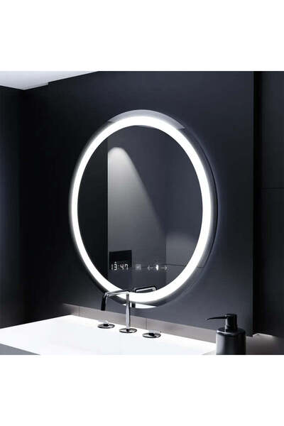 La Cucu Oglinda LED Rotunda, 70cm, Celeste MotionGlow Marcello, Sistem Dezabu...