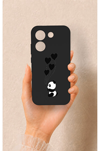 Vip Case Poco X8 Pro Uyumlu Kalpli Panda Desenli Silikon Kılıf