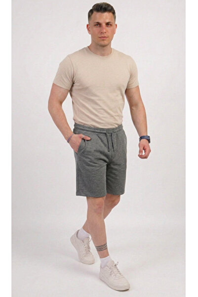 STRAVON Men's Pique Fabric Double-Legged Relaxed Fit Summer Shorts - Smoked
