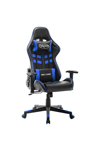 vidaxl Scaun de jocuri, negru și albastru, piele artificială