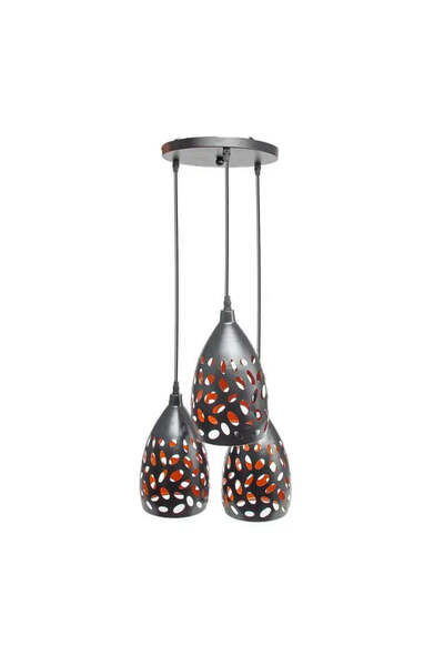 La Cucu Pendul Ivona, 3*E27, Negru, Metal, 7719/3